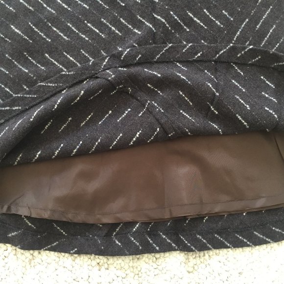 Wool A-Line Flared Trumpet Skirt w/ Belt - Picture 8 of 10